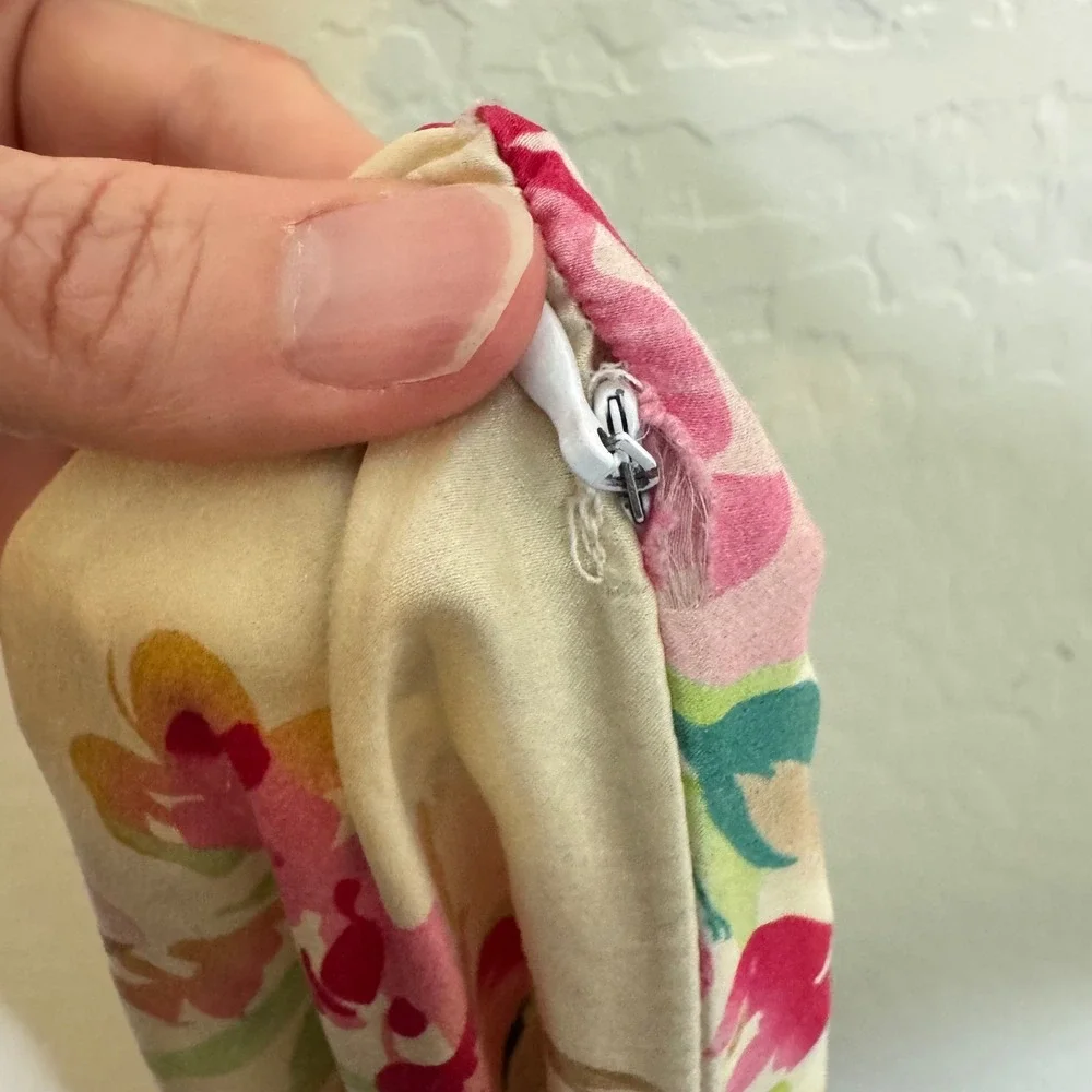 SLPBABY Women 100% Mulberry Silk Pillow Case Cream Floral Zipper Side Classy